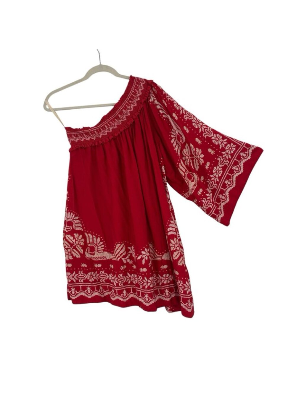 Farm Rio Size P (Small) Relicario Tropical Puff Sleeve One Shoulder Mini Dress